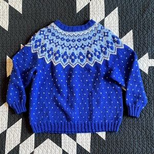 VINTAGE bright blue sweater, women’s size medium